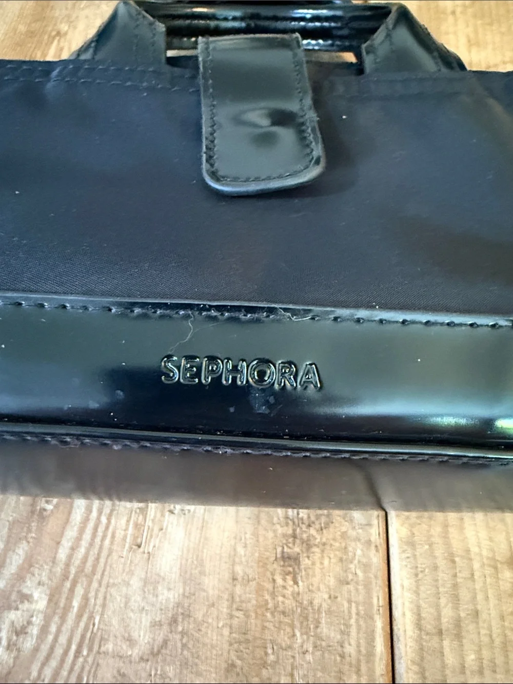 Sephora Black Nylon Cosmetic Travel Case with Top Handles